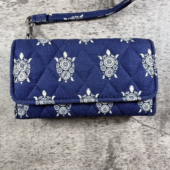VERA BRADLEY All in One Wristlet Crossbody Wallet Sea Turtles Navy - Picture 3 of 7